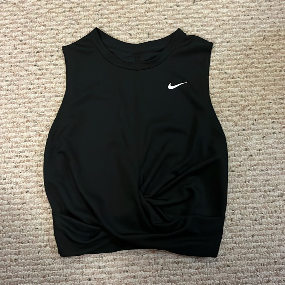 Women’s Nike Black Dri-Fit Twist Cropped Tank Top Size M